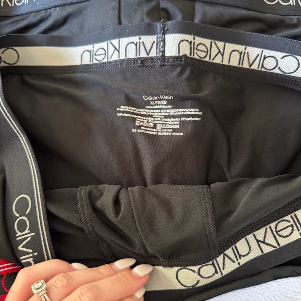 Calvin Klein Men's Boxer Briefs - Black, Teal, Navy, Red Waistband set of 10 - Picture 8 of 15